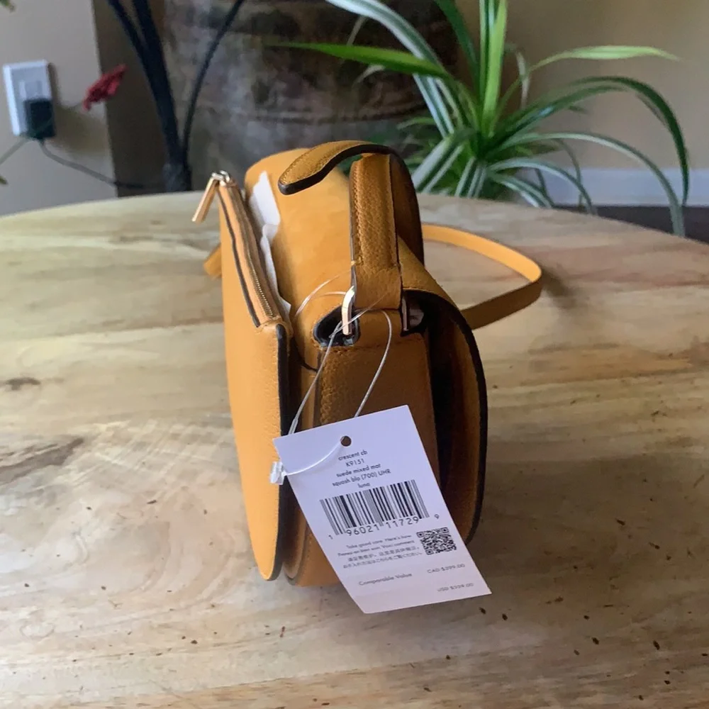 KATE SPADE Luna Crescent Suede and Leather mix Crossbody bag - - Picture 6 of 11